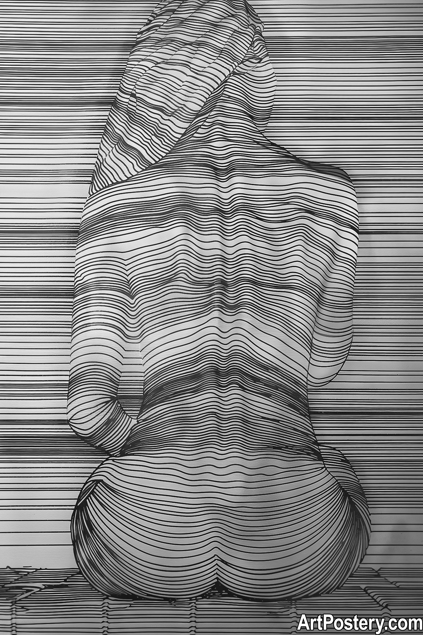 Stunning & Mind-Blowing Unique Optical Illusion Wall Art Print-Unique Optical Illusion - Psychedelic Poster Spectacular black and white optical illusion wall art featuring a unique geometric figure with wavy lines. Best-selling minimalist abstract design for home decor.Unique Optical Illusion Psychedelic Poster