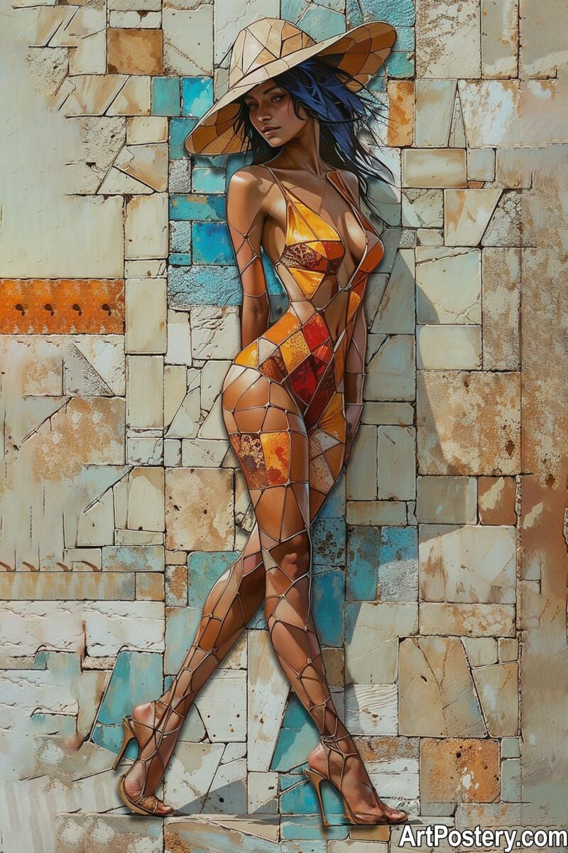 Mosaic Elegance: A Bold & Exotic Masterpiece Art Print