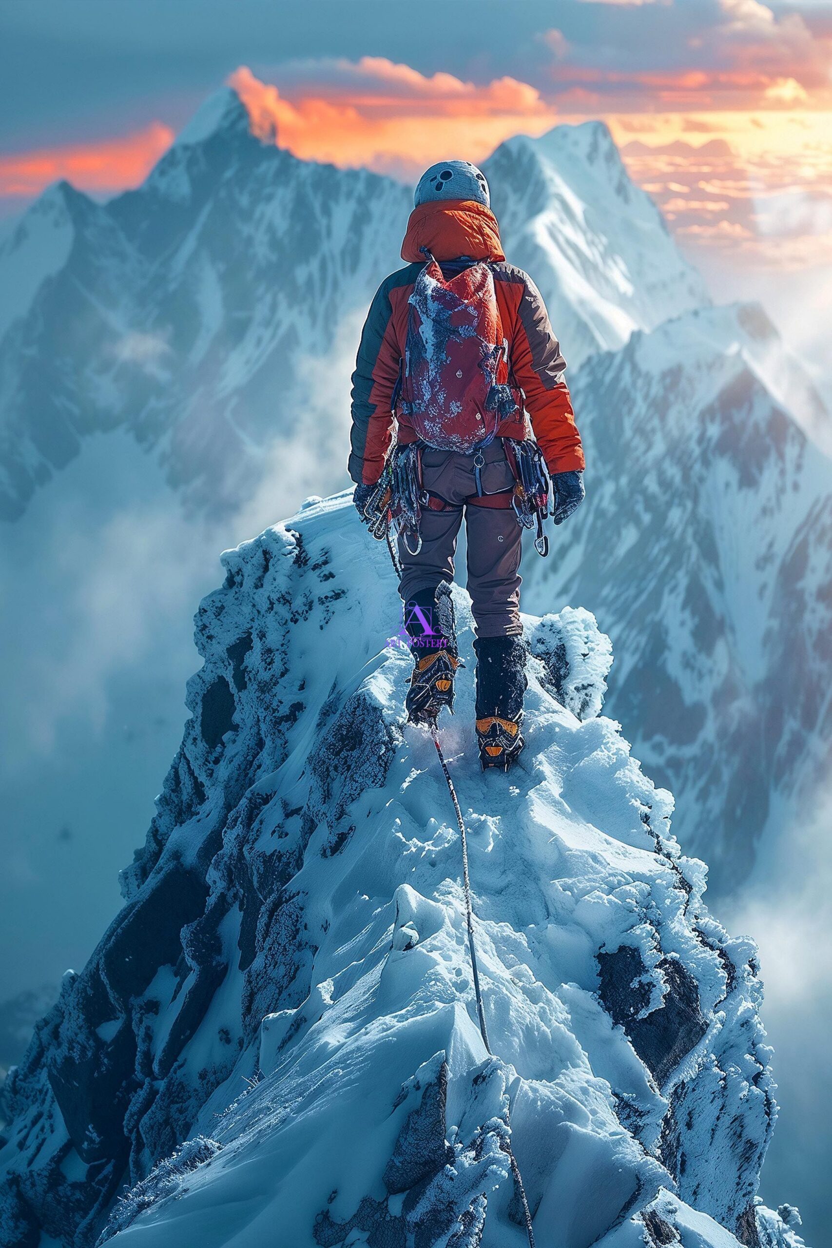 Art Poster -?Summit Ascent? - A Stunning Mountain Landscape Print