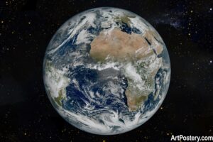 Nasa Photo Print Earth in a Stellar Cosmic View