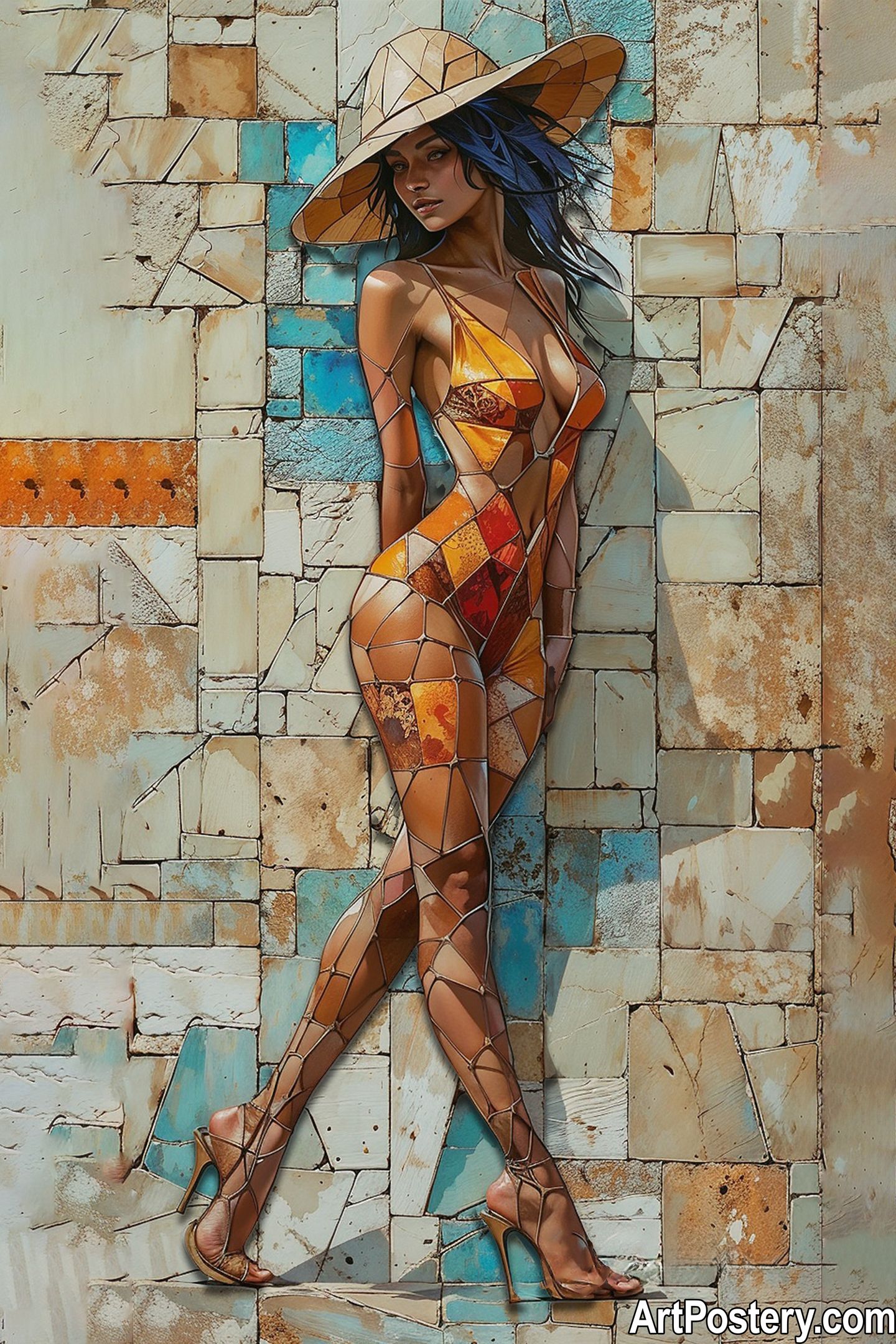 Mosaic Elegance: A Bold & Exotic Masterpiece Art Print