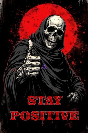 Art Poster-Memento Mori ? Stay Positive? ? A Bold Graphic Print
