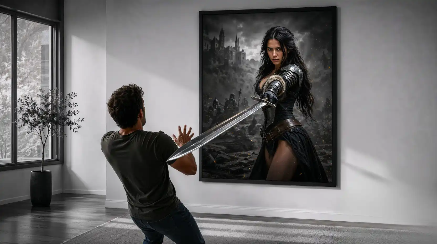Premium wall art posters and art prints displayed in a modern interior