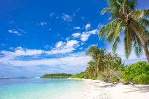 Tropical Beach with Lagoon Water Photographic Poster 120