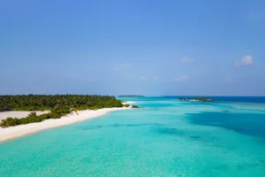 White Sand Beach Beside a Turquoise Lagoon Photographic Poster 124