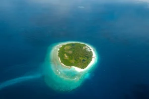 Circular Tropical Island and Reef Photographic Print 129