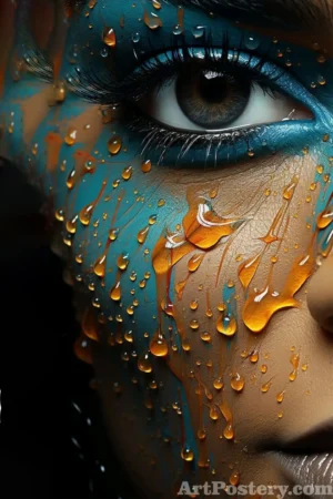 Blue Eye Golden Raindrops Poster 72