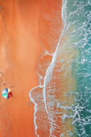 Aerial Orange Sand Beach Photographic Print 79