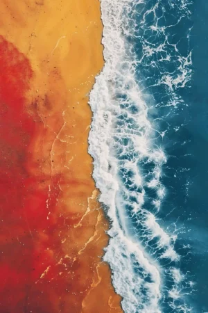 Aerial Colorful Shoreline Photographic Poster 80